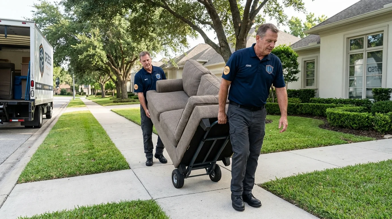 Local residential moving crew loading furniture in Niwot, CO